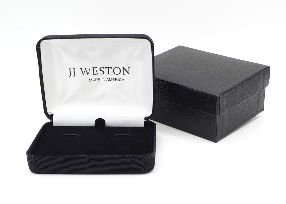JJ Weston Cufflinks with Onyx Engraved with the Special Forces Green Beret Emblem. Made in the USA