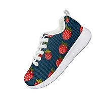 Children's Sports Shoes Boys and Girls Fun Strawberry Design Shoes Shock Absorbing Wear Resistant Soft and Comfortable for Size 11.5-3 Big/Little Kid