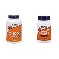 NOW Supplements, Vitamin C-1,000 with Rose HIPS, Sustained Release, Antioxidant Protection*, 250 Tablets & Supplements, Vitamin D-3 2,000 IU, High Potency, Structural Support*, 240 Softgels