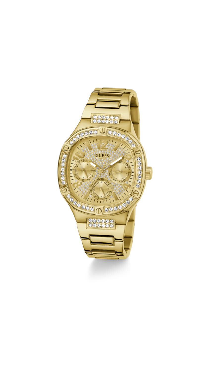 GUESS Ladies 40mm Watch - Gold Tone Strap Gold Dial Gold Tone Case