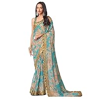 Ready to Wear Sister Wedding Wear Sari South Indian Women's Worked Saree with Stylish Blouse