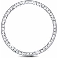 Stainless Steel .90CT Bead Set Pave Diamond Bezel Compatible with Rolex AIRKING 14000, 14010