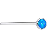Body Candy Womens 20G Titanium Nose Ring 3mm Color Synthetic Opal Accent Straight Fishtail Nose Stud 3/4
