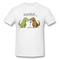 Funny Dinosaur Dude Did You Eat The Last Unicorn Cotton T Shirts for Men White