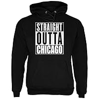 Old Glory Straight Outta Chicago Black Adult Hoodie - X-Large