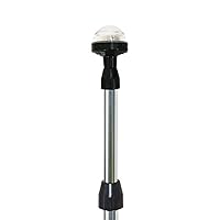 SeaSense 26”- 48” Telescoping All-Round Stern Light - - 2 Nautical Mile Range - Adjustable, Stowable Chrome Light for Boats, Kayaks, Canoes & Pontoons up to 39 Feet - Meets USCG Requirements