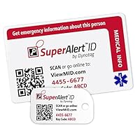 SuperAlert™ Smart Medical ID with Detailed Online Profile; Wallet and Keychain Card kit with Lifetime Subscription