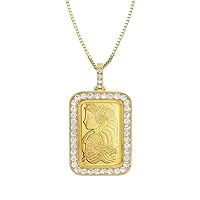 Diamond Pamp 24K Yellow Gold Suisse Bar 1oz-gram Lady Fortuna with 14k yellow gold frame
