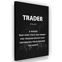 NATVVA Canvas Poster Trader Noun Definition Motivational Wall Art Poster Money Forex Trade Stock Market Sign Canvas Prints Painting Picture Artwork Bedroom Trader Office Decor for Living Room