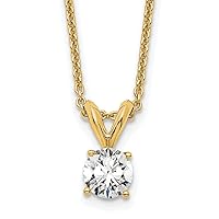 14k Gold Lab Grown Diamond 1/3ct. Round SI+ H+ Solitaire Necklace 18 Inch Jewelry for Women