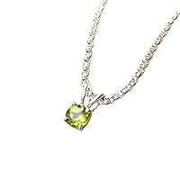 Handmade Green Peridot Birthstone Pendant Necklace