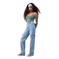 PacSun Women's Light Indigo '90s Boyfriend Cargo Jeans - Blue Size 24