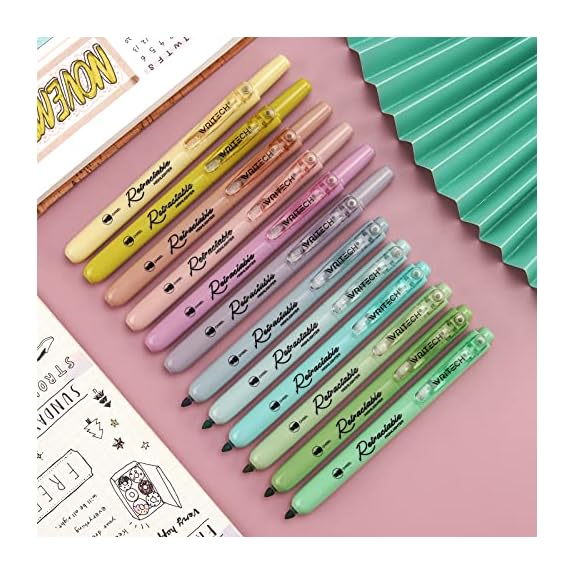 Retractable Highlighters Assorted Colors: Chisel Tip Click