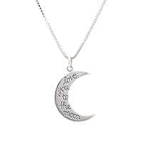 I Love You to the Moon and Back 'Moon' Necklace in Sterling, #6587