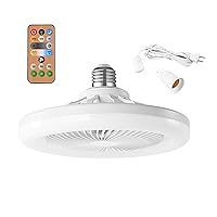 30W E27 Ceiling Fan Light with Remote Control Dimmable Lamps Bulb 3 Modes Chandeliers 360°Rotation Cooling Fan for Indoor Bedroom