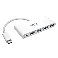 Tripp Lite 4-Port USB 3.1 Gen 1 USB-C to USB-A Portable Hub with x4 USB-A & USB-C Charging Port 5 Gbps (U460-004-4A-C)