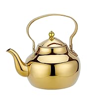 2000ml Gooseneck Teapot with Removable Infuser, 2.1qt Hot Water Kettle Boiling Water Pot, Stainless Steel Tea Kettle, Stovetop Safe Teapot Coffee Kettle for Coffee Blooming, Loose Tea, Gold