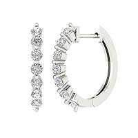 1.5 ct Brilliant Round Cut Genuine Lab grown Diamond Drop Dangle VS1-2 I-J 14k Rose Gold Earrings Lever Back