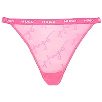 HUGO Women's Tonal Script Lace Modern Thong