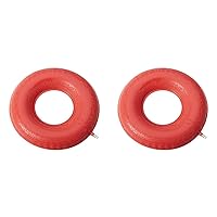 DMI Inflatable Ring Donut Seat Cushion Pillow for Hemorrhoid, Pregnancy, and Tailbone Pain, Red, 18 in (Pack of 2)