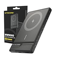Nitecore NW5000 Carbon Fiber Magnetic Wireless Power Charger with Eco-Sensa Type C Fast Charging Cable