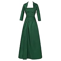 Mother of The Bride Dresses with Jacket for Wedding Plus Size Satin Long Formal Evening Party Dresses