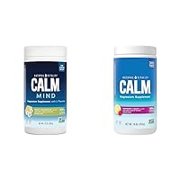 Natural Vitality Calm Mind, Magnesium Citrate + L-Theanine Powder, Supports a Healthy Response to Stress & Calm, Magnesium Citrate Supplement, Anti-Stress Drink Mix Powder - Gluten Free