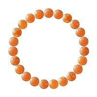 Nàgàrjuna – Orange Jasper Bracelet – High Resistance Elastic – Diameter of Gems 8 mm – Men's Women's Jewellery