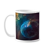 Blue Brown Planet Nebulae Blue Mug Pottery Ceramic Coffee Porcelain Cup Tableware