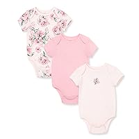 Little Me baby-girls 3-pack 100% Cotton Scratch Free Tag Onesies