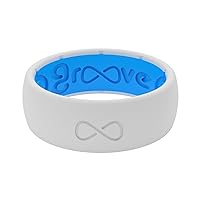 Groove Life Solid Silicone Ring - Breathable Rubber Wedding Rings for Men, Lifetime Coverage, Unique Design, Comfort Fit Ring