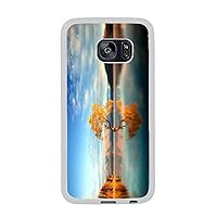 Galaxy S7 Edge Case Button, Pattern, Anti-Scratch Thin Back Protective Phone Case, for Samsung Galaxy S 7 Edge, White, Landscape