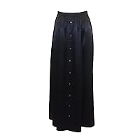 Hard Tail Women's Satin Button Front Maxi Skirt (Style: SAT-35)