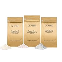 Pure Original Ingredients Potato Flour, Potato Starch, and White Rice Flour Bundle, Various Sizes, Baking, Fine Ground, Flour Alternatives