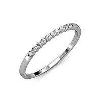 Diamond 10 Stone Women Wedding Band Stackable Sterling Silver