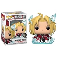 Funko Pop Full Metal Alchemist Brotherhood + Protector: Pop! Animation Vinyl Figure (Gift Set Bundled with ToyBop Brand Box Protector Collector Case) (Edward Elric with Energy Glow Chase)