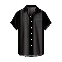 Men's Bowling Shirts Cuban Shirts Casual Rockabilly Style Loose Retro Vacation Button Down Beach Shirts Shirts for Men