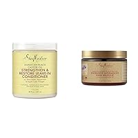 SheaMoisture Leave In Conditioner Conditioner For Hair Jamaican Black Castor Oil To Soften and Detangle Hair 20 oz & Intensive Hydration Hair Masque Manuka Honey & Mafura Oil For Dry