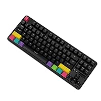 NACODEX TKL Wired/Wireles RGB Mechanical Keyboard | Rechargeable 2000mAh Tenkeyless Bluetooth Keyboard with Volume Wheel Design | 10PCS Mixed Color Keycaps, Up to 3 Devices for Office Gaming