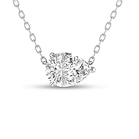 1/4 Carat - 1 Carat Lab Grown Floating Pear Shaped Diamond Solitaire Pendant Available in 14K White Gold And Yellow Gold
