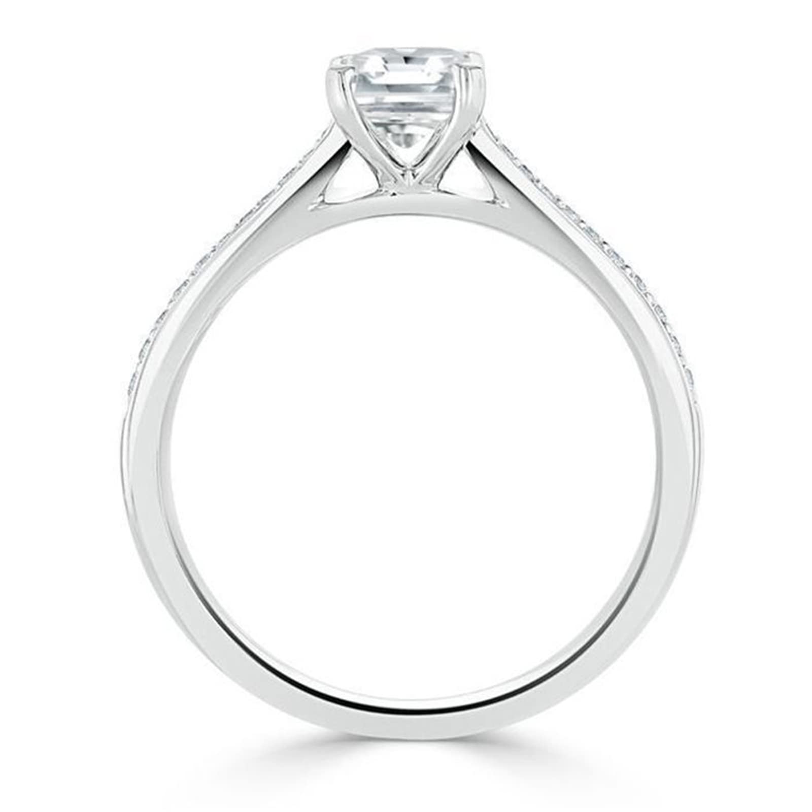 WSX 10/14/18K Gold 1ct Prinecss Engagement Ring for Women Name Custom Moissanite Wedding Promise Statement Ring for Her