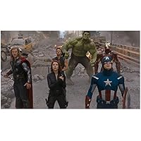 Chris Evans 8 inch x 10 inch PHOTOGRAPH The Avengers (2012) w/Cast Looking kn