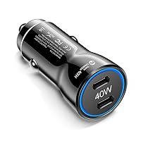 40W USB C Car Charger, VectorTech USB-C Cigarette Lighter Adapter Fast Charging Dual Port PD3.0 Type C Power Plug Compatible with iPhone 15 14 13 12 11 Pro Max XR Galaxy S23/22/21 Google Pixel 7