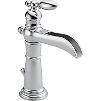 Delta Faucet Victorian Single Hole Bathroom Faucet, Single Handle Bathroom Faucet Chrome, Bathroom Sink Faucet, Metal Drain Assembly, Chrome 554LF