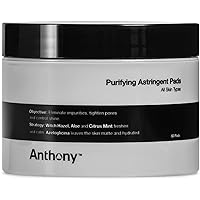 Anthony Witch Hazel Pads Pore Cleaner: 60 Count, Purifying Astringent Cleansing Toner Pads – Aloe Vera, and Citrus Mint, Eliminate Impurities, Minimize Pores and Control Shine