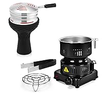 Multipurpose Electric Charcoal Burner and Hookah Bowl Set with HMD