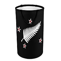Silver Fern Flag Funny Laundry Hamper Large Laundry Basket with Handle Dirty Clothes Storage Basket for Bathroom Living Room
