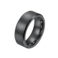 Unisex Tungsten Steel Classic Matte Brushed Sandblast Finish Couple Engagement Wedding Ring