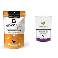 VETRISCIENCE Glycoflex 3 Maximum Strength Hip and Joint Supplement with Glucosamine for Cats + VetriScience Vetri Lysine Plus, Immune and Respiratory Support Vitamins for Cats