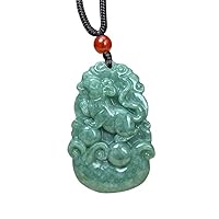 Natural Real Garde A Green Jadeite Jade Rat Necklace, Personalized Engraved Pendant, Chinese Zodiac Year of Mice Mouse Carving Charm, Jadeite Jewelry Gift Men Women